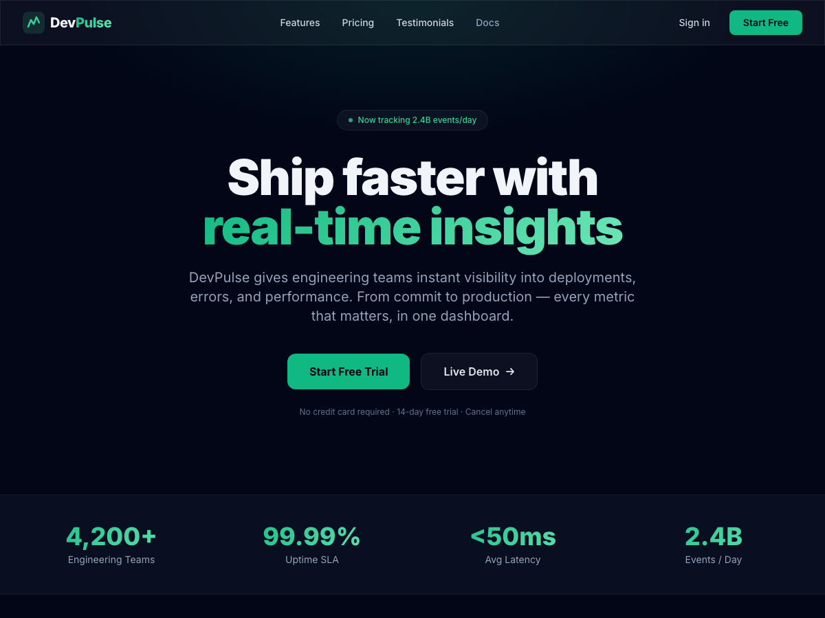 Preview of SaaS Landing Bold