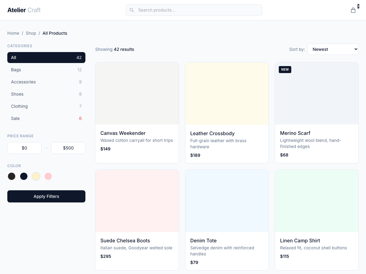 Preview of Shop Catalog