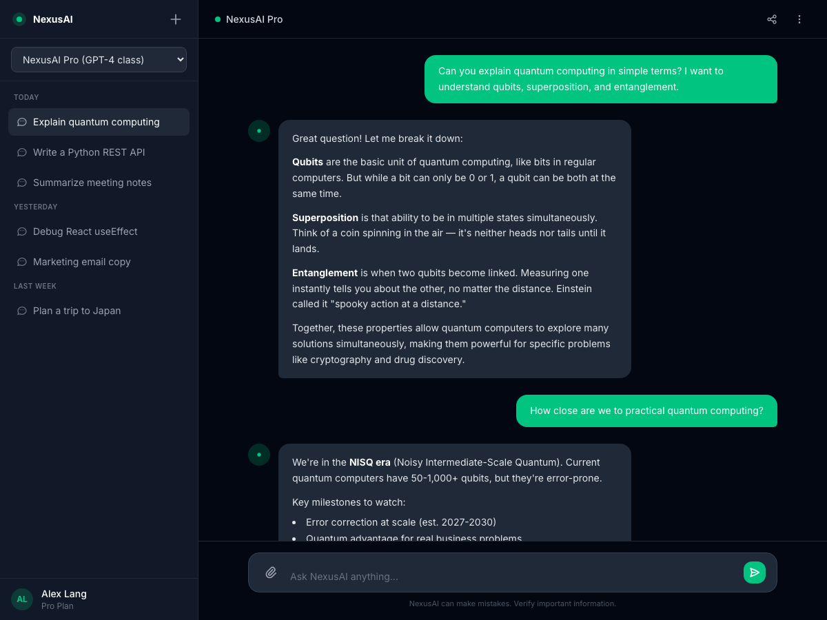 Preview of AI Chat App