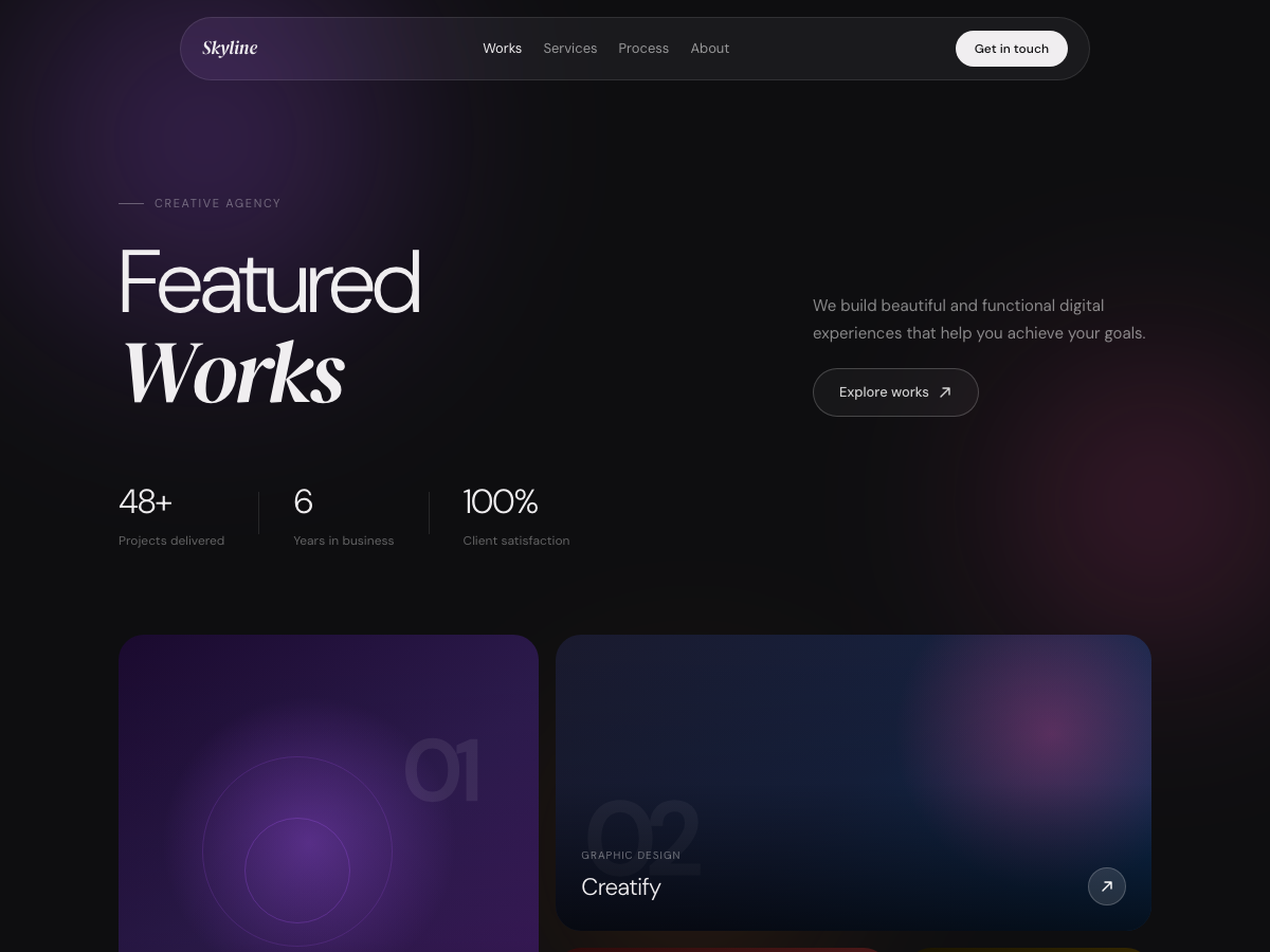 Preview of Agency Dark Portfolio
