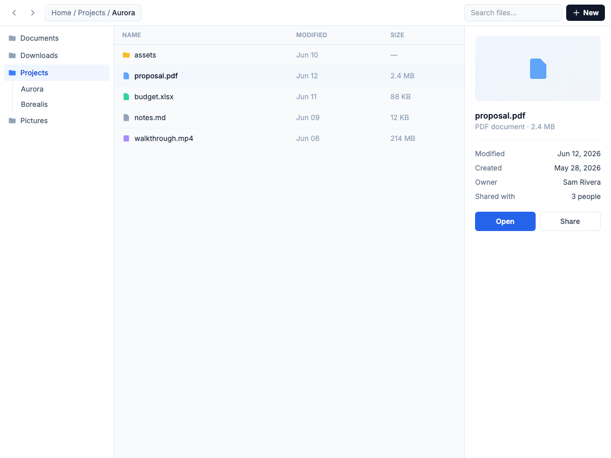 Preview of File Explorer