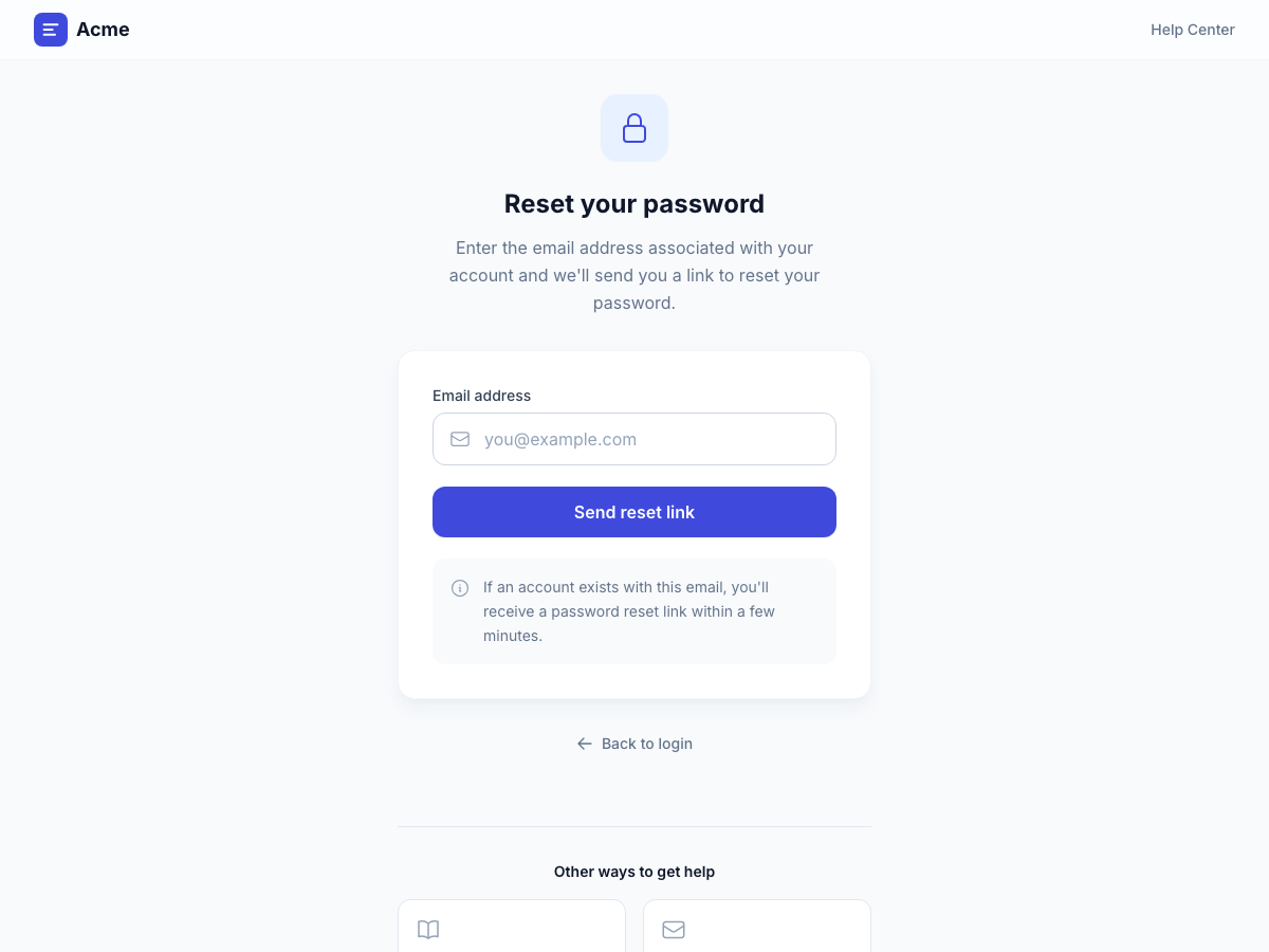 Preview of Auth Forgot Password