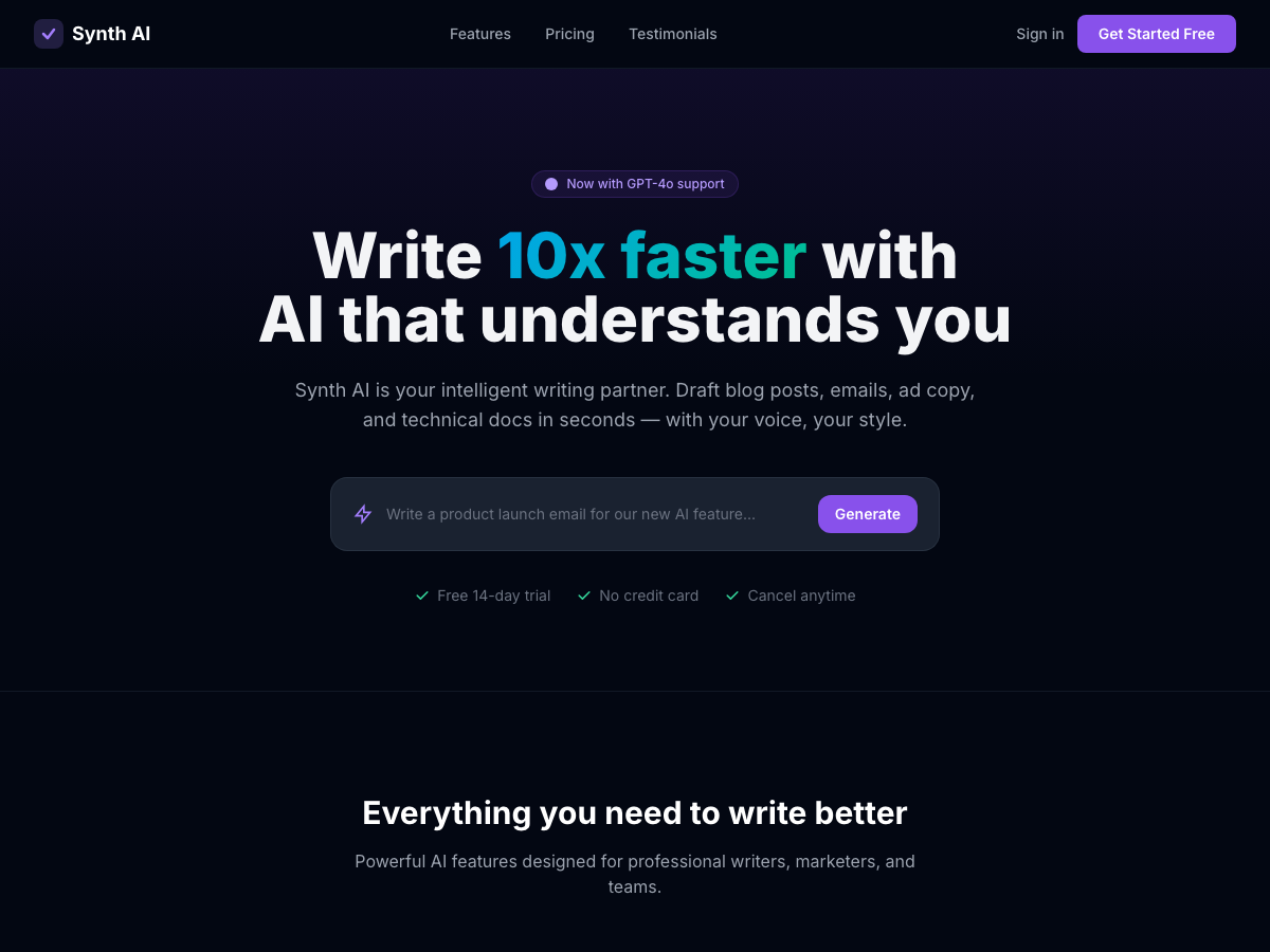 Preview of AI Tool Landing