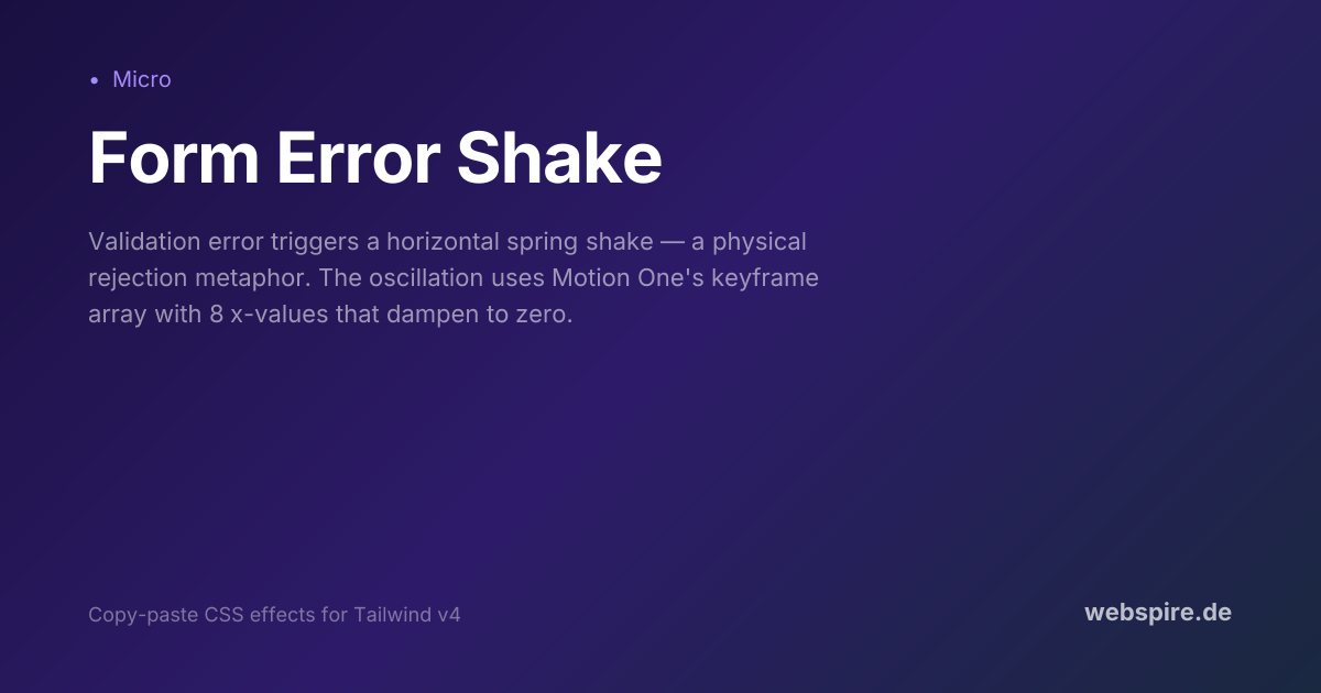 Form Error Shake